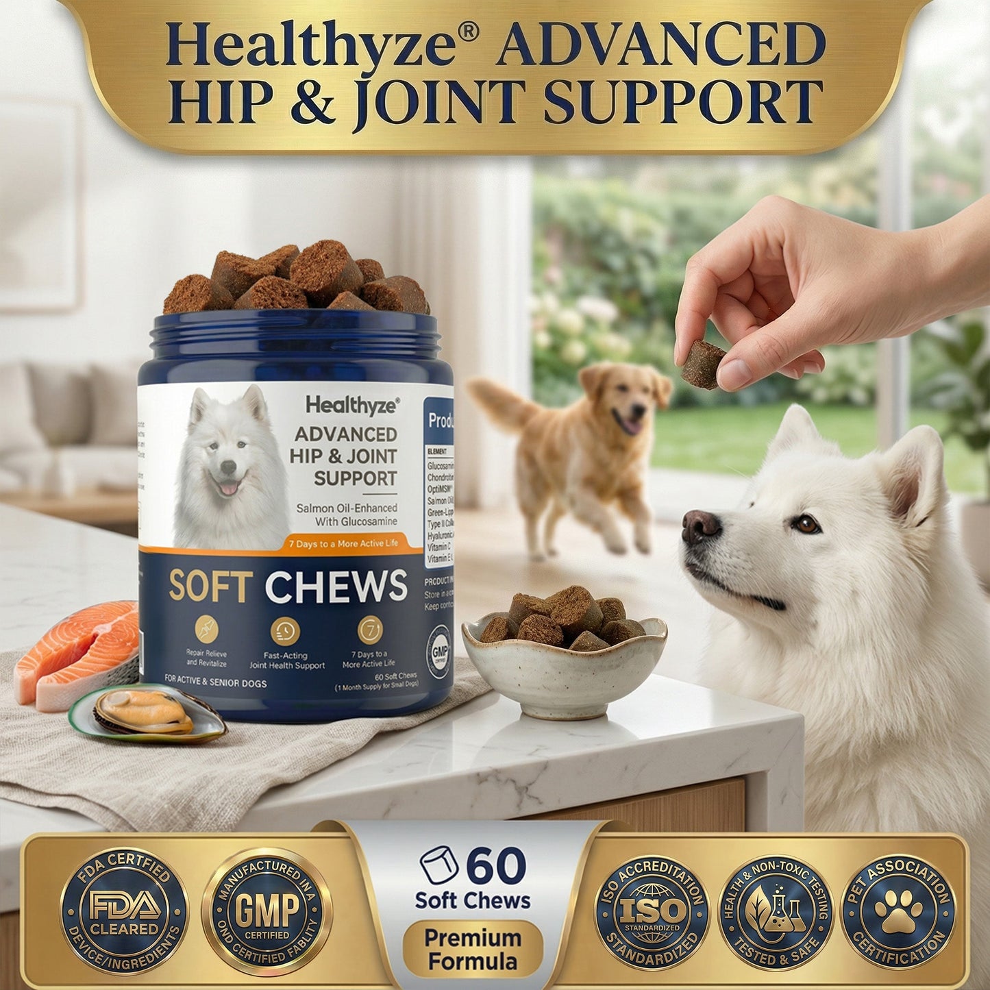 Advanced Hip & Joint Care Chews – dog joint supplement for mobility