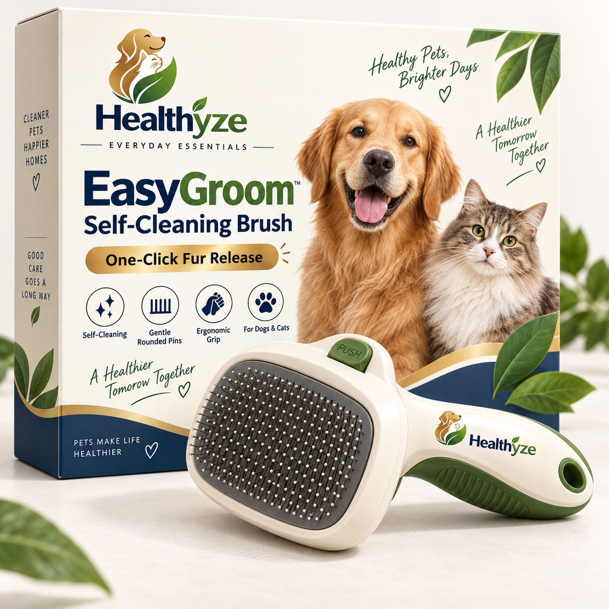 Healthyze EasyGroom Self-Cleaning Brush